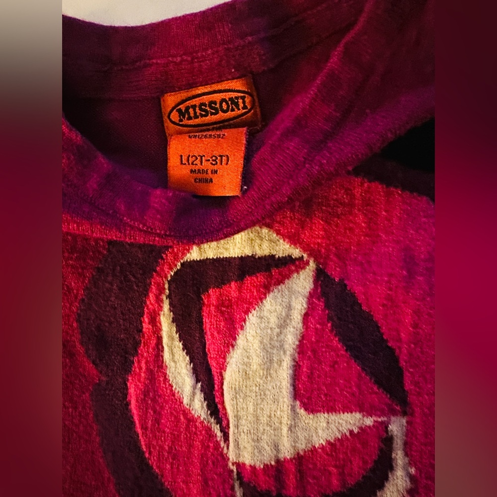 Missoni for Target Kids Shirt - Pink and Black Size 12T-3T - Picture 5 of 5